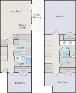 3 Bed / 2 Bath / 1,444 sq ft / Deposit: $600 / Rent: $1,065